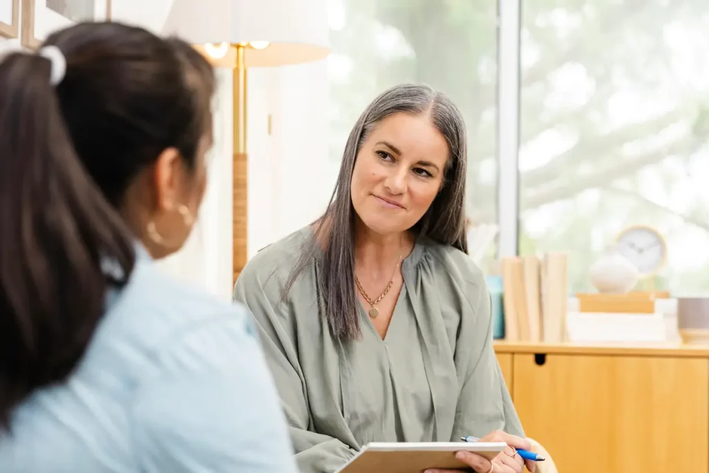 Talking to a therapist